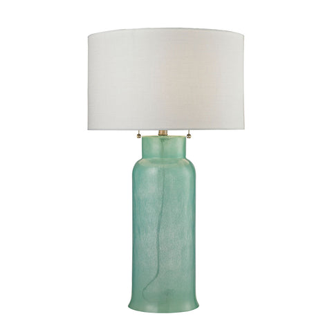 Glass Bottle Table Lamp In Seafoam Green