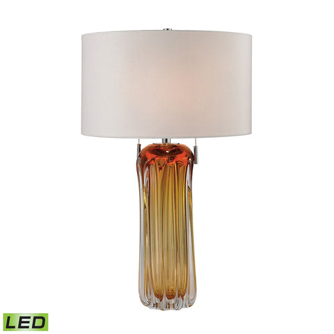 Ferrara Free Blown Glass LED Table Lamp in Amber