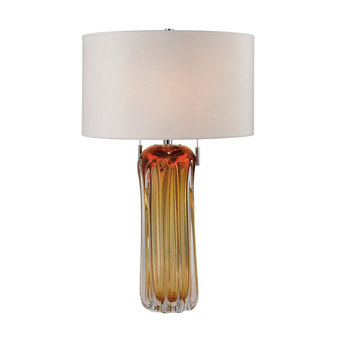 Ferrara Free Blown Glass Table Lamp in Amber