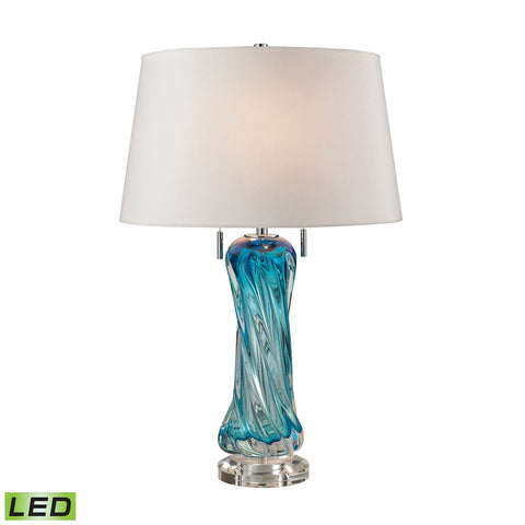 Vergato Free Blown Glass LED Table Lamp in Blue
