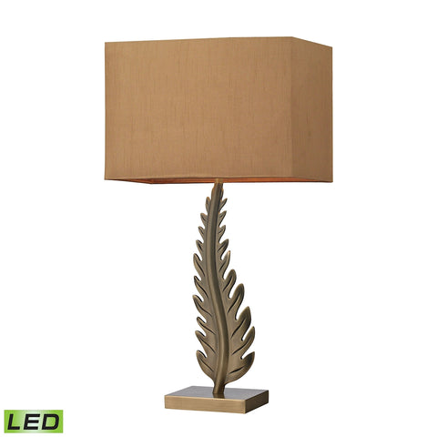 Oak Cliff Solid Brass LED Table Lamp in Aged Brass