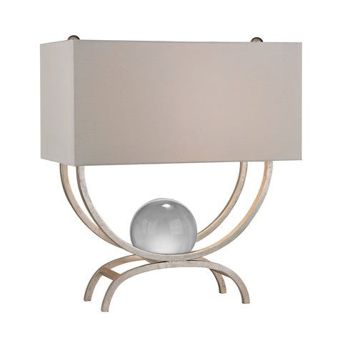 Chelsea Floating Crystal Ball Table Lamp in Silver Leaf