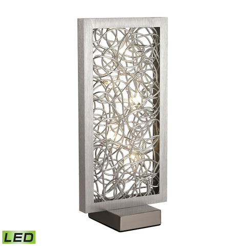 Basinger Abstract Metalwork LED Table Lamp in Silver