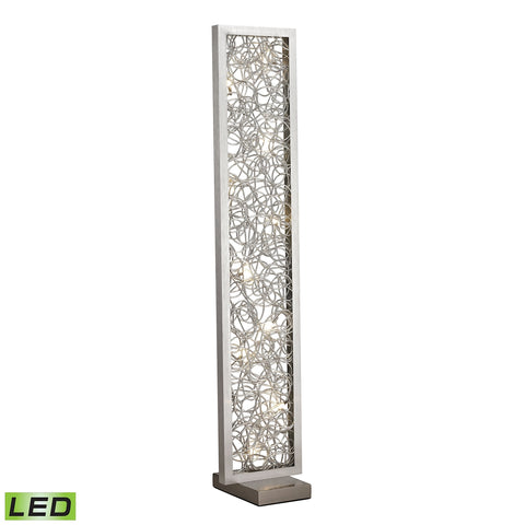 Basinger Abstract Metalwork LED Floor Lamp in Silver