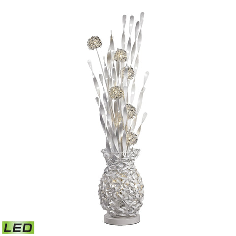 Calico Contemporary Floral Display Floor Lamp In Silver Finish