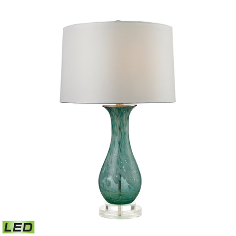 Swirl Glass LED Table Lamp in Aqua