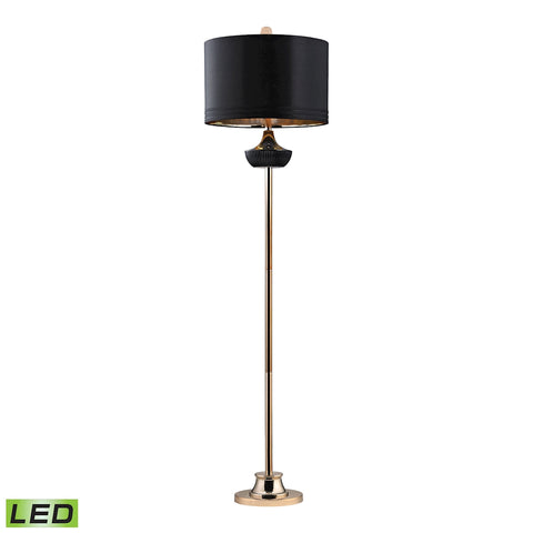 Black Ribbed Genie LED Floor Lamp