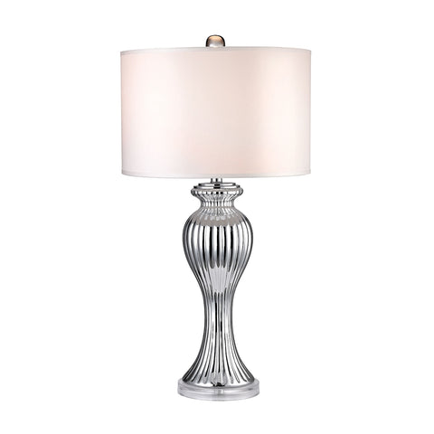 Ribbed Tulip Table Lamp In Silver