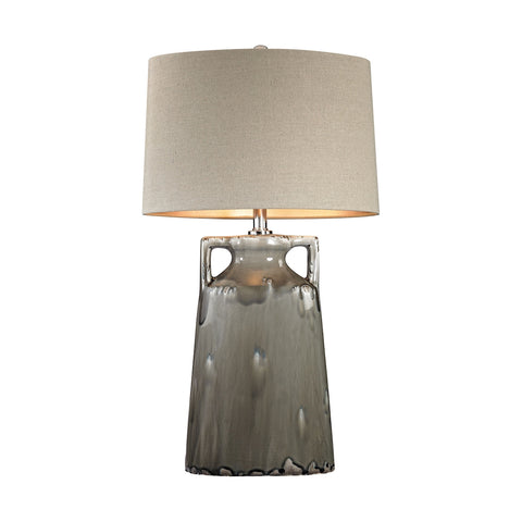 Grey Reaction Glaze Urn Lamp