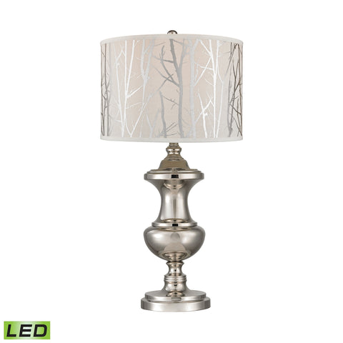 Spun Metal LED Lamp With Printed Shade