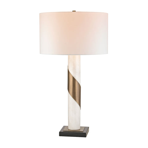 Brass Strapped Marble Table Lamp
