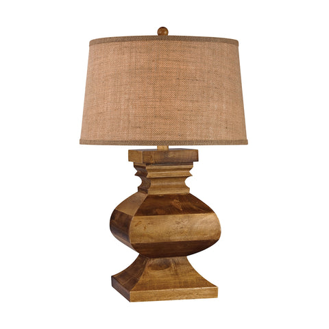 Carved Wood Post Lamp