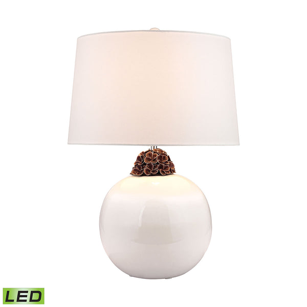 Embellished Neck Ceramic LED Table Lamp