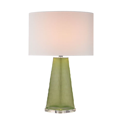 Green Skirted Glass Table Lamp