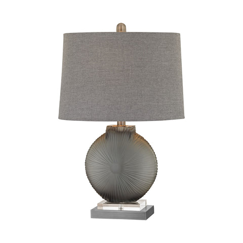 Simone 1 Light Table Lamp In Grey And Pewter