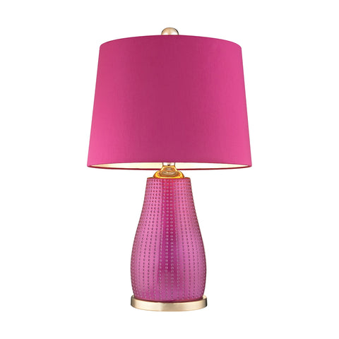 Brigitte 1 Light Table Lamp In Cerise Pink With Pink Shade
