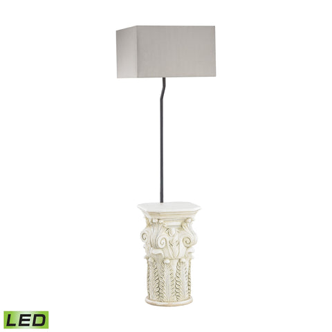 Patras Outdoor LED Floor Lamp With Taupe Shade