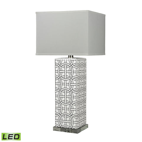 Linked Rings Ceramic LED Table Lamp in White And Blue