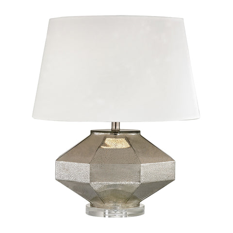 Angular Blown Glass Table Lamp in Silver