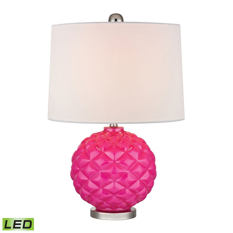 Pink Pop Glass LED Accent Lamp in Hot Pink