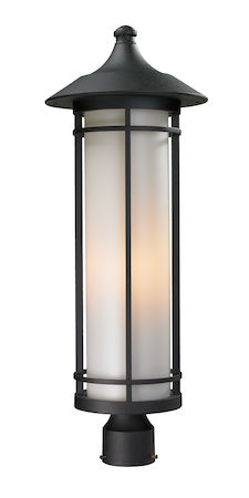 Z-Lite Woodland Outdoor Post Light 529PHB-BK