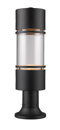 Z-Lite Luminata Outdoor LED Post Mount Light 553PHB-553PM-BK-LED