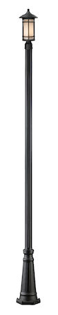 Z-Lite Woodland Outdoor Post Light 527PHM-519P-BK