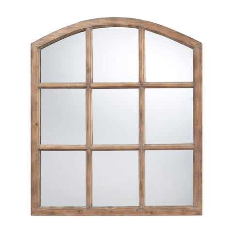 Union Faux Window Mirror In Natural Oak