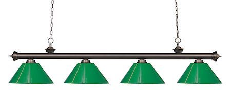 Z-Lite Riviera 4 Light Billiard Light 200-4OB-PGR