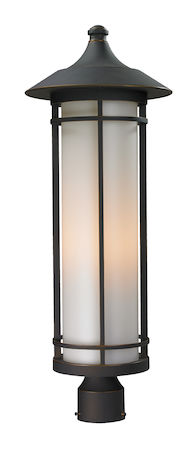 Z-Lite Woodland Outdoor Post Light 530PHB-ORB