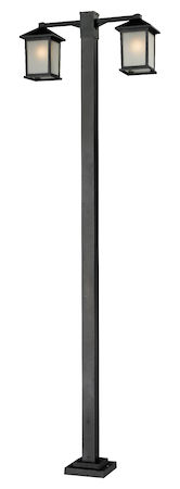 Z-Lite Holbrook 2 Head Outdoor Post 507-2-536P-BK