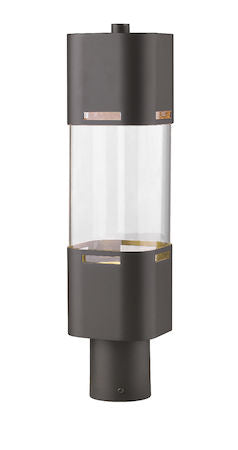 Z-Lite Lestat 1 Light Outdoor Post Head 562PHBR-DBZ-LED