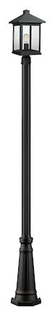 Z-Lite Portland 1 Light Outdoor Post Light 531PHBR-519P-BK
