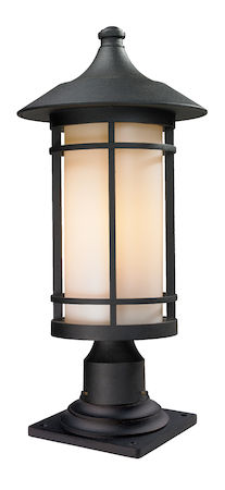Z-Lite Woodland Outdoor Pier Mount Light 527PHB-533PM-BK
