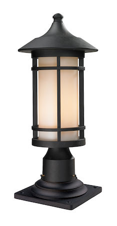 Z-Lite Woodland Outdoor Pier Mount Light 527PHM-533PM-BK