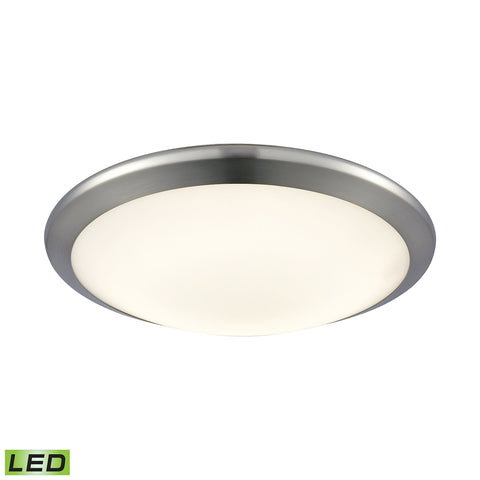 Clancy Round LED Flushmount In Chrome And Opal Glass - Small
