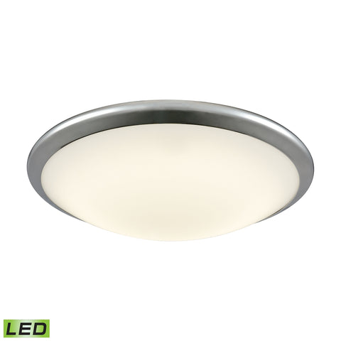 Clancy Round LED Flushmount In Chrome And Opal Glass - Large