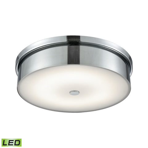 Towne Round LED Flushmount In Chrome And Opal Glass - Large