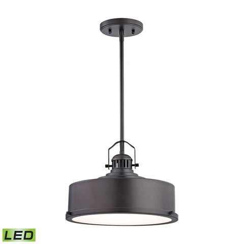 Rexford 1 Light LED Pendant In Oiled Bronze - Includes Recessed Lighting Kit