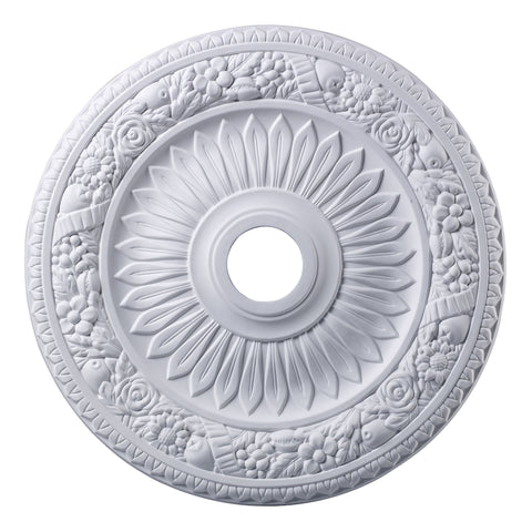 Floral Wreath 24-Inch Medallion In White