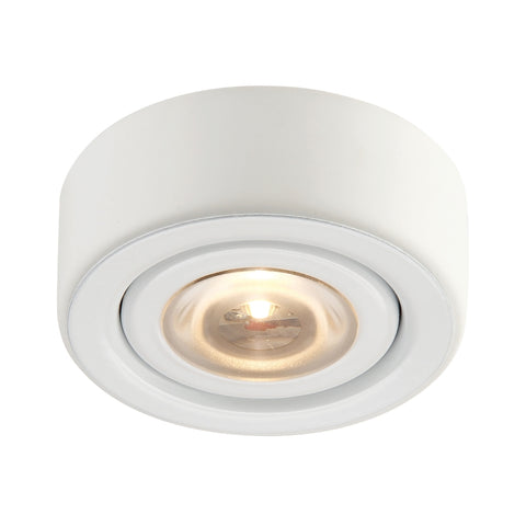 Eco 1 Lamp LED Puk Light In White With Clear Glass