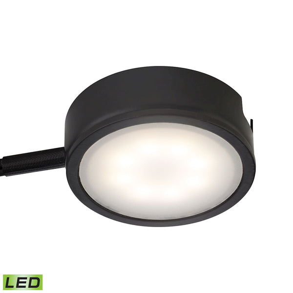 Tuxedo 1 Light LED Undercabinet Light In Black With Power Cord And Plug