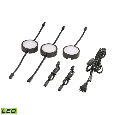 Tuxedo 3 Piece LED Undercabinet Light Set In Black