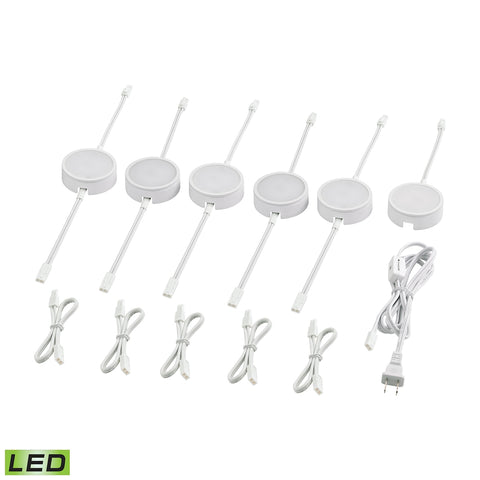 Tuxedo 6 Piece LED Undercabinet Light Set In White