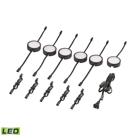 Tuxedo 6 Piece LED Undercabinet Light Set In Black