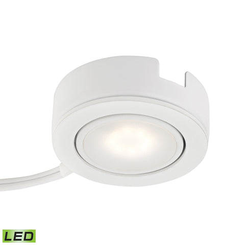Tuxedo Swivel 1 Light LED Undercabinet Light In White With Power Cord And Plug