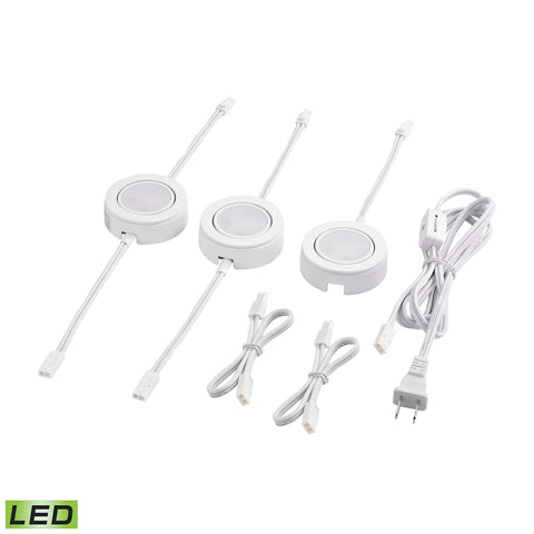 Tuxedo Swivel 3 Piece LED Undercabinet Light Set In White