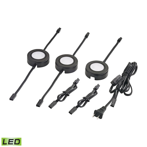 Tuxedo Swivel 3 Piece LED Undercabinet Light Set In Black