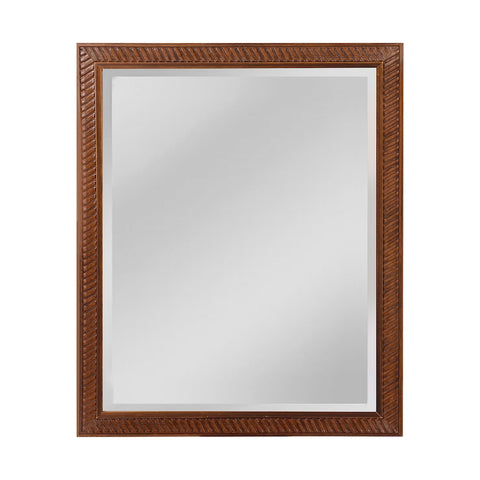 Angled Carved Wood Frame Mirror - Medium