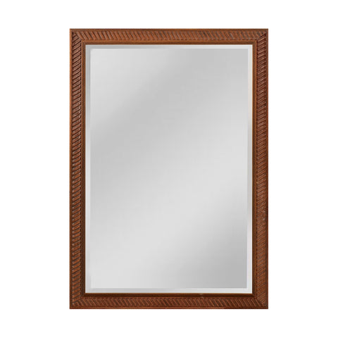 Angled Carved Wood Frame Mirror - Large